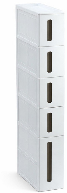 五層窄櫃, 1個, 白色