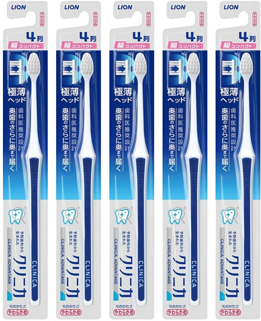 LION 獅王 固齒佳 薄深潔牙刷 超小頭, 1入, 5支