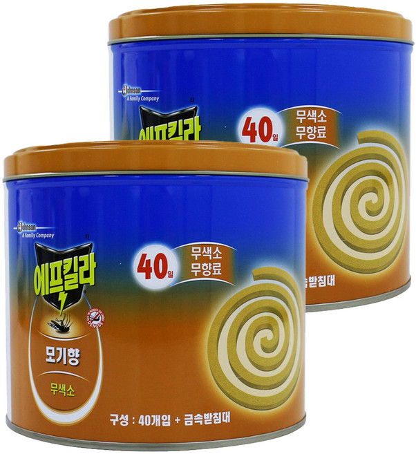 에프킬라 모기향 내추럴무향 40p, 2개