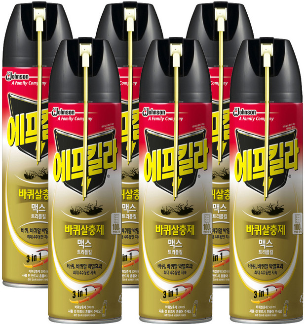에프킬라 바퀴살충제 맥스 트리플킬, 500ml, 6개