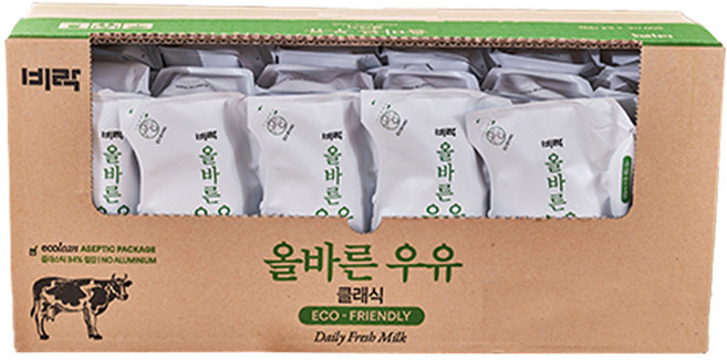 비락 올바른 멸균우유 클래식, 200ml, 12개