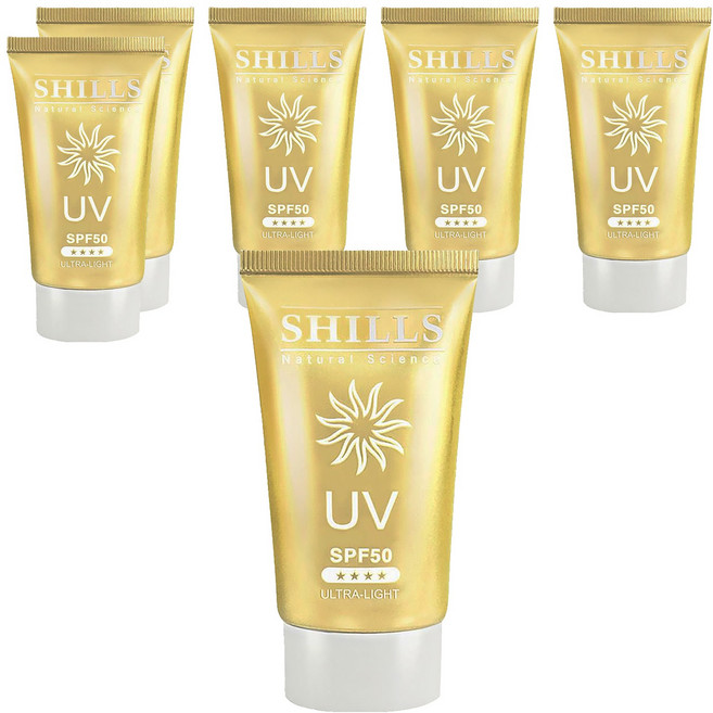 SHILLS 舒兒絲 很耐曬超清爽美白出水防曬凝乳 抗UVA/UVB SPF50, 40ml, 6件