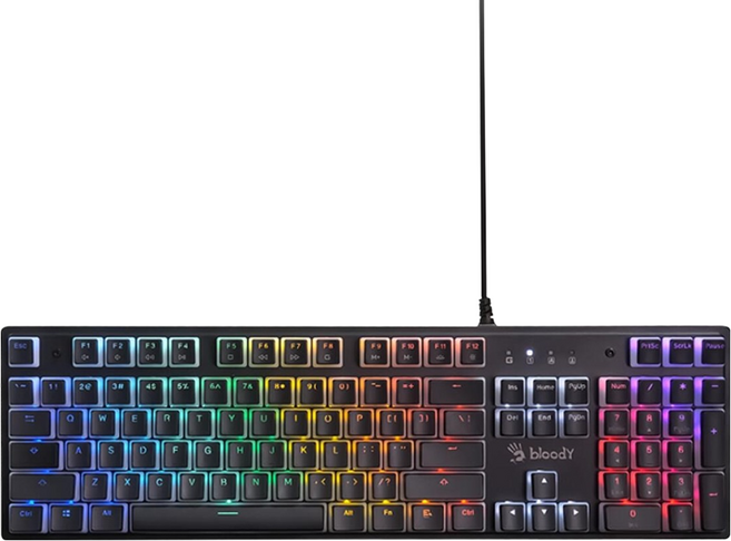 A4TECH 雙飛燕 bloodY 血手幽靈 布丁有線機械電競鍵盤漫機械鍵盤 原廠保固, A4KB-S510N, 茶軸, 霓彩, 1個
