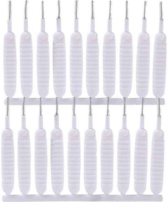 아워웍스 다용도 샤워기 구멍 틈새 청소솔 PP 미니 브러쉬 20p, 화이트, 1개