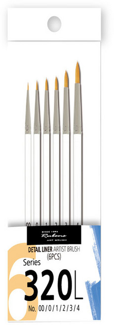 루벤스 아트브러쉬 320PLUS 세필 인조투명 세트, SET, 1개