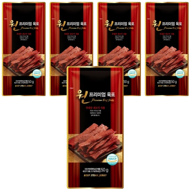 항진축산 원프리미엄 육포, 50g, 5개