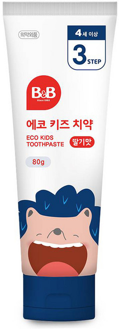 비앤비 에코키즈치약 딸기맛, 80g, 1개