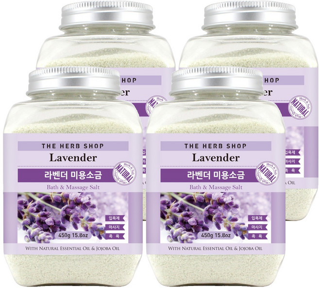 더허브샵 마사지 미용소금 라벤더, 450g, 4개