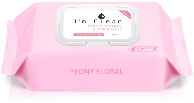 아임클린 건조기용 드라이시트 섬유유연제 피오니플로랄 본품, 1개, 80매