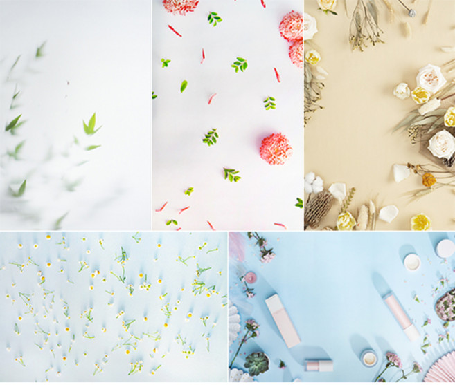 마다메이드 감성 플라워 패턴 양면 배경지 5종 세트, 1세트