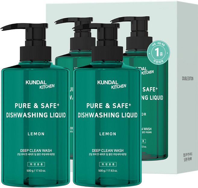 쿤달 딥 클린 주방세제 레몬향, 500g, 2개