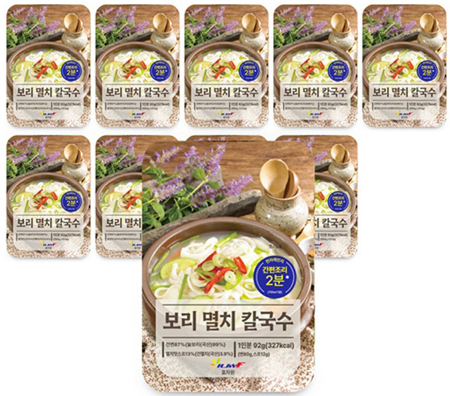 효자원 보리멸치 칼국수, 92g, 10개