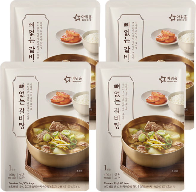 OURHOME 愛味弘 無骨排骨湯, 400g, 4包