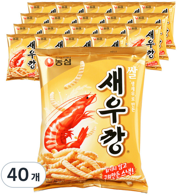 농심 쌀새우깡, 80g, 40개