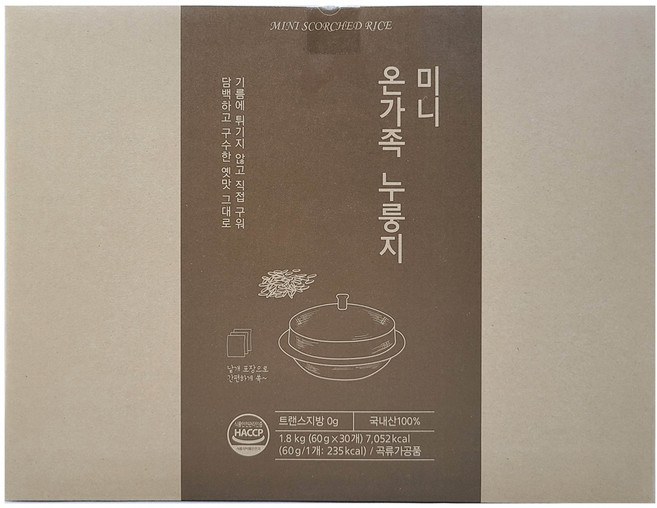 미니 온가족 누룽지, 1.8kg, 1개