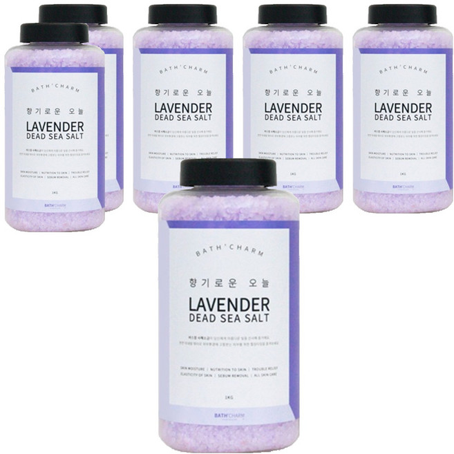 바스참 사해소금 반신욕 입욕제 라벤더향, 1kg, 6개