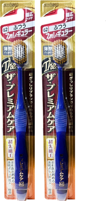 EBISU The Premium七列 普通毛牙刷 顏色隨機, 1入, 2支