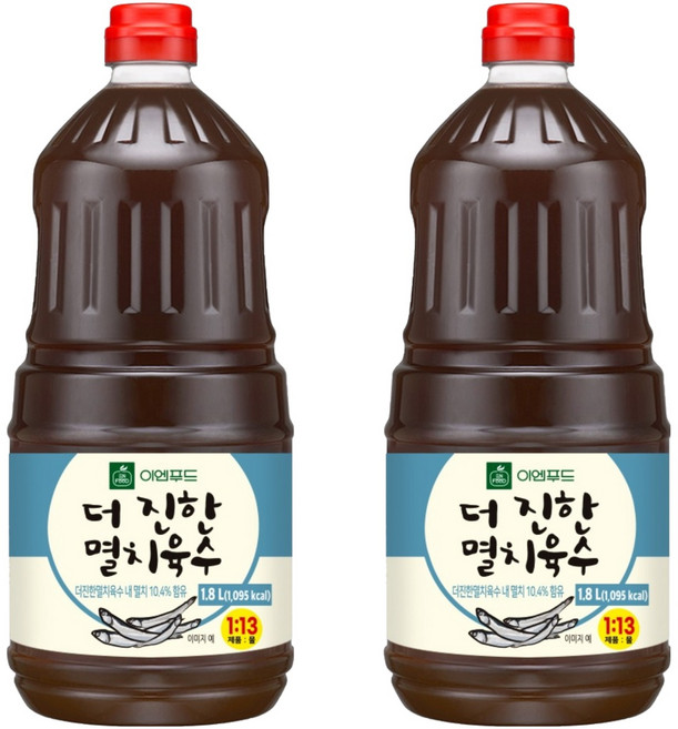 이엔푸드 더진한 멸치육수, 1.8L, 2개