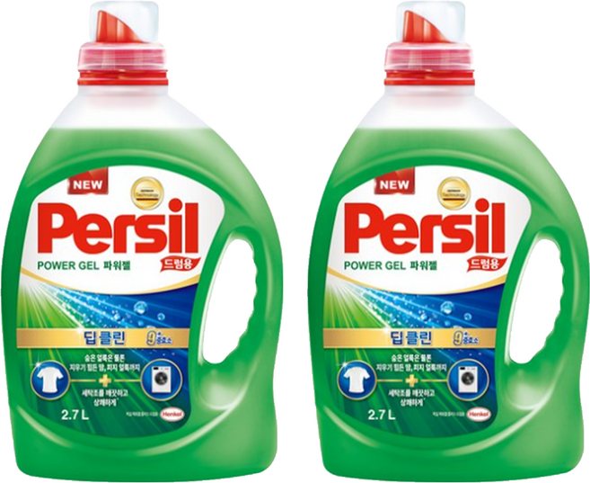 Persil 寶瀅 韓國原裝進口 Power Gel Plus 強效淨垢洗衣凝露 滾筒洗衣機適用, 2.7L, 2桶