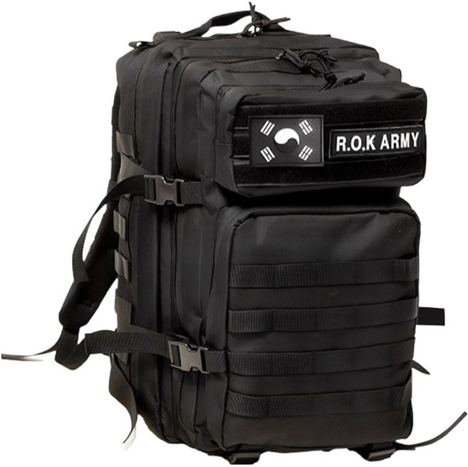 테라우드 남녀공용 K 솔져 군용가방 45L + 태극기 + R O K ARMY 패치 세트