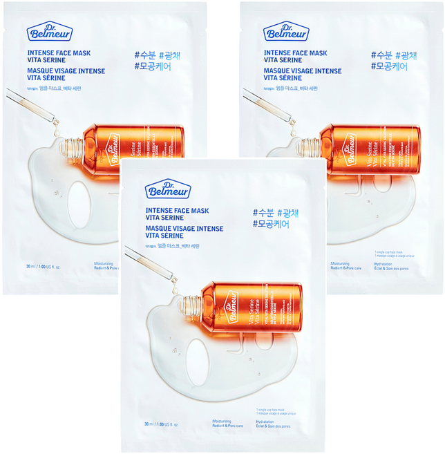 THE FACE SHOP 菲詩小舖 Dr.Belmeur 肌本博士 維他命晶亮安瓶面膜 30ml, 3片, 1入