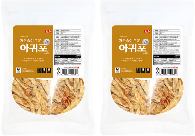 미다몰 저온숙성 구운 아귀포, 300g, 2개