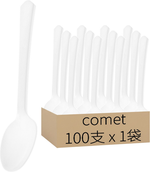 comet 免洗湯匙 白色, 100支, 1袋