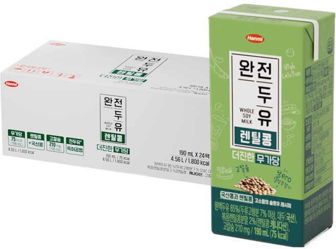 Whole Soymilk 特濃無糖扁豆豆漿, 24個, 190ml
