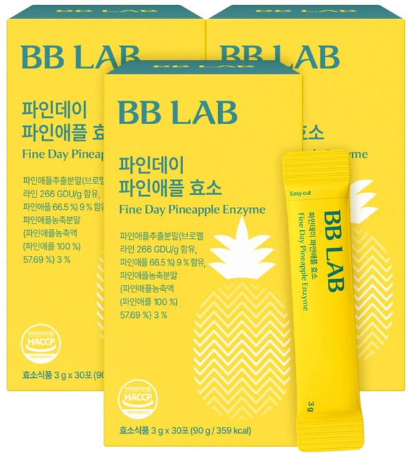비비랩 뉴트리원 파인데이 파인애플 효소, 30회분, 3개
