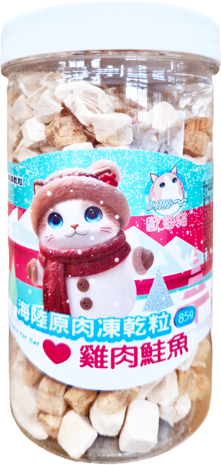 OMO 歐姆貓 海陸原肉凍乾粒, 雞肉鮭魚, 85g, 1罐