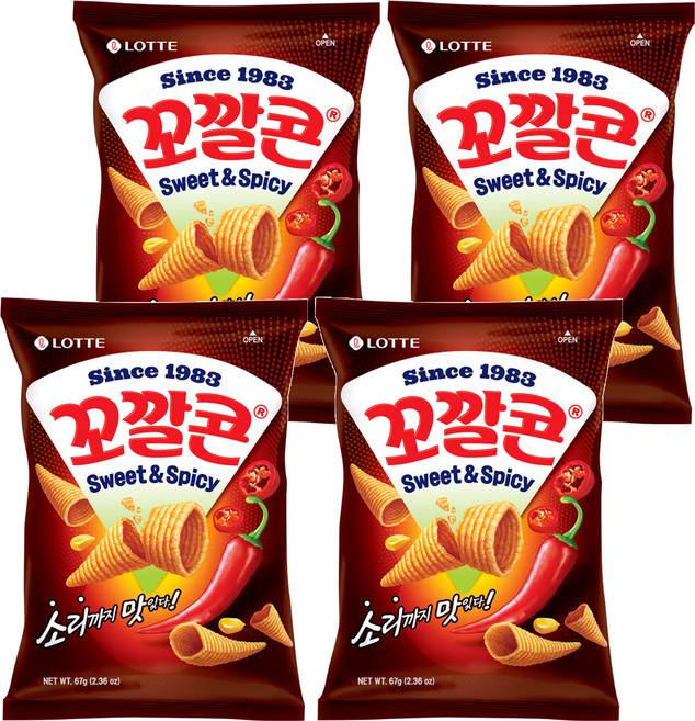 Kokkal Corn 玉米脆角 甜辣味, 67g, 4包