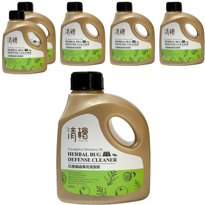 Hinoki Life 清檜 抗菌驅蟲萬用清潔劑, 600ml, 6瓶
