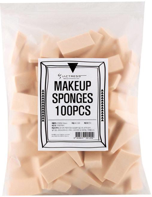SIACTRESS Kimera J 三角化妝海綿 100入 規格: 2.3x2x4.5公分, 膚色, 1包