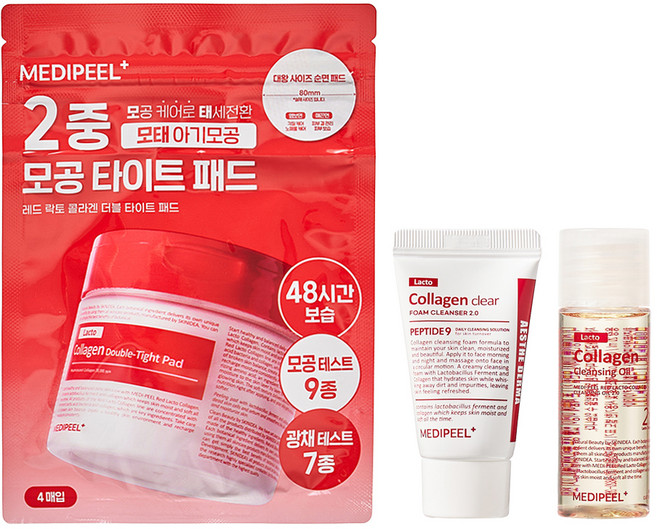 MEDIPEEL 美蒂菲 Red Lacto 膠原蛋白潔面乳體驗組 20ml + 15ml + 16ml x 4p, 1套