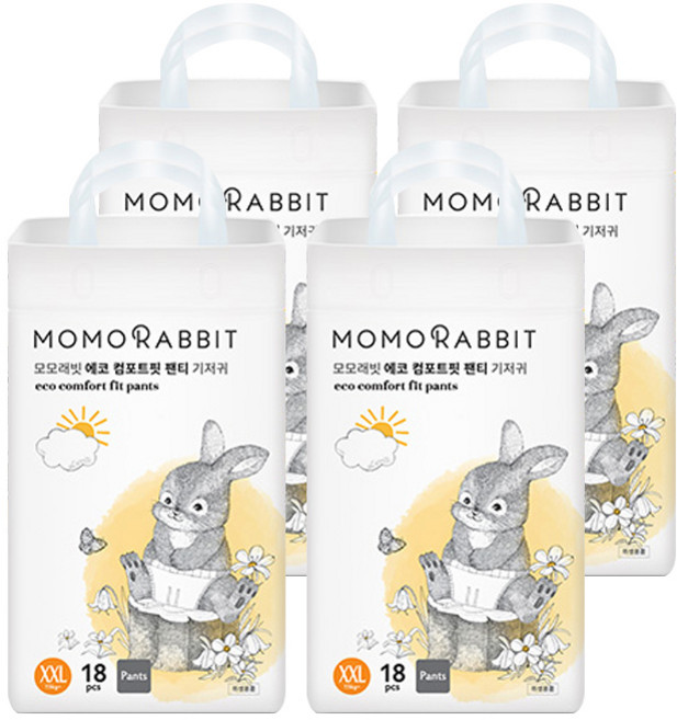 모모래빗 에코컴포트핏 팬티기저귀 유아용, 점보형(2XL), 72매