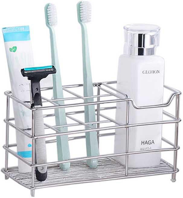 위더스 베이직라인 스텐 욕실 칫솔꽂이 치약 거치대, 실버, 1개