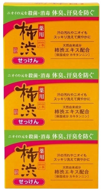 熊野油脂 柿 石鹼, 100g, 3個