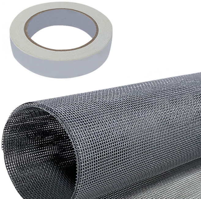 쾌청 일반 방충망 16 x 18 메쉬 회색 + 양면테잎 세트, 1세트