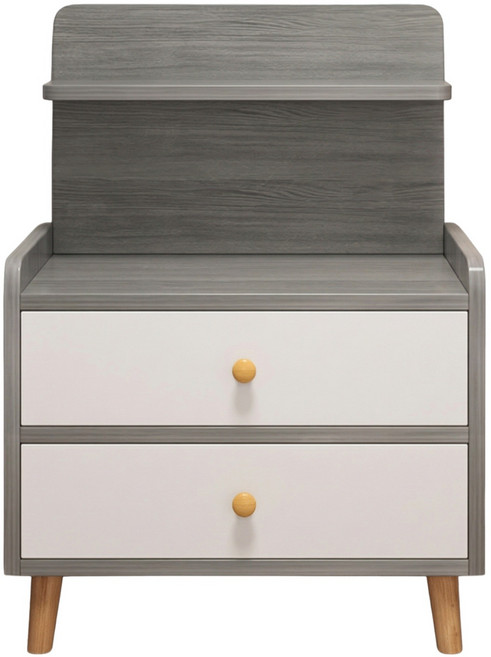 291-HY床頭櫃雙抽 40 x 34 x 70cm 6kg, 莫蘭迪灰色, 1個