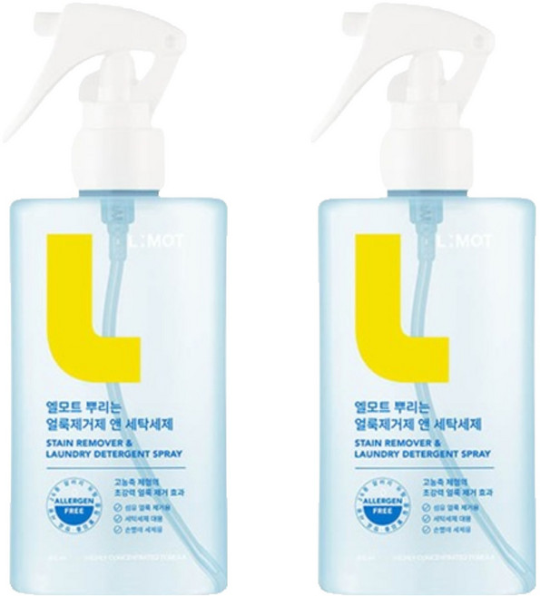 엘모트 뿌리는 얼룩제거제 앤 세탁세제, 300ml, 2개