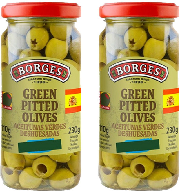 보르게스 피티드 그린올리브, 230g, 2개