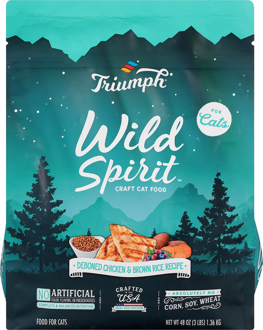 Triumph 全齡貓適用 天然糧 3lb, 去骨雞肉糙米配方, 1.36kg, 1袋