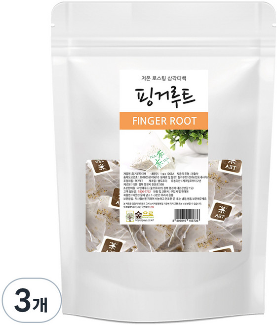 숲으로허브 핑거루트 삼각티백, 1g, 100개입, 3개