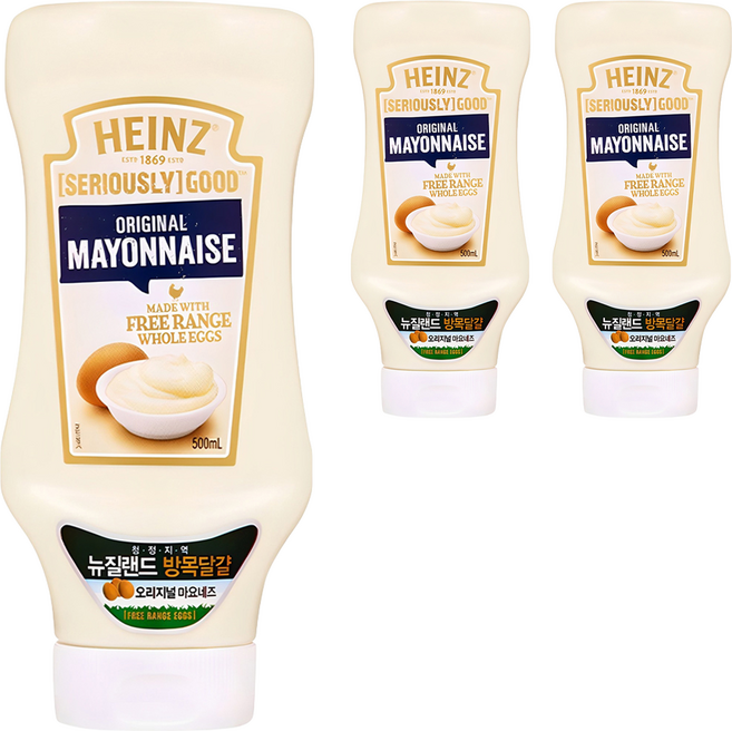 하인즈 굿 오리지널 마요네즈, 500ml, 3개