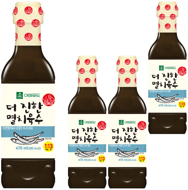 이엔푸드 더 진한 멸치육수, 470ml, 4개