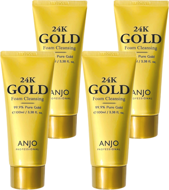 ANJO 24K GOLD 黃金淨嫩泡泡洗面乳, 100ml, 4條