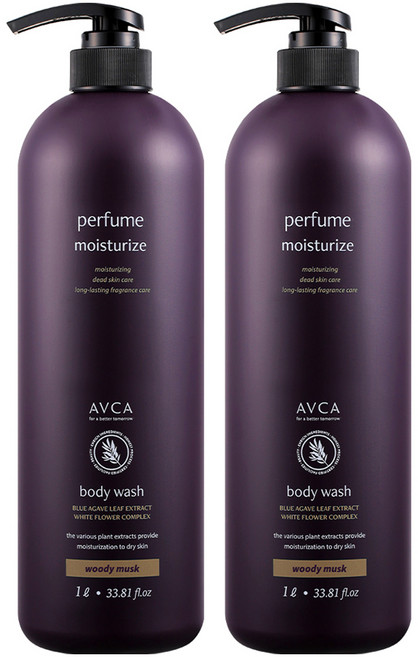 아브카 퍼퓸 대용량 바디워시 우디머스크, 1L, 2개