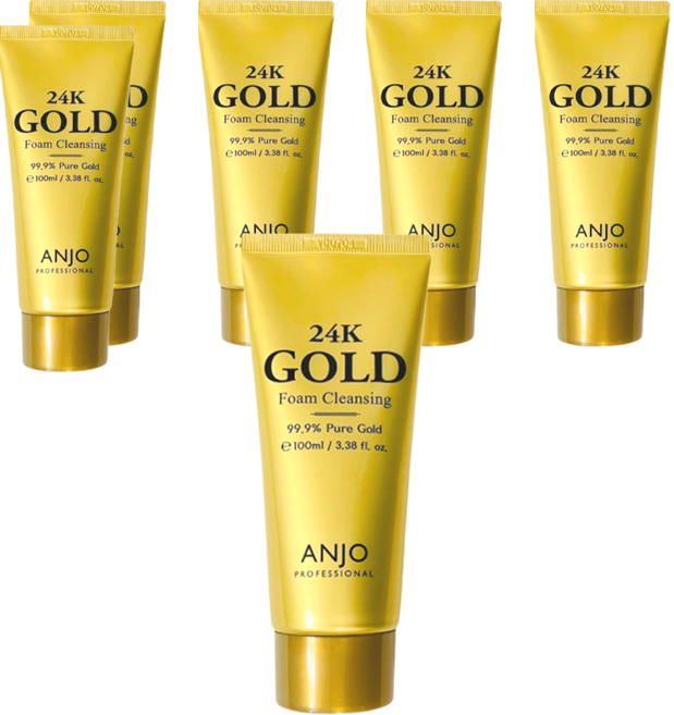 ANJO 24K GOLD 黃金淨嫩泡泡洗面乳, 100ml, 6條