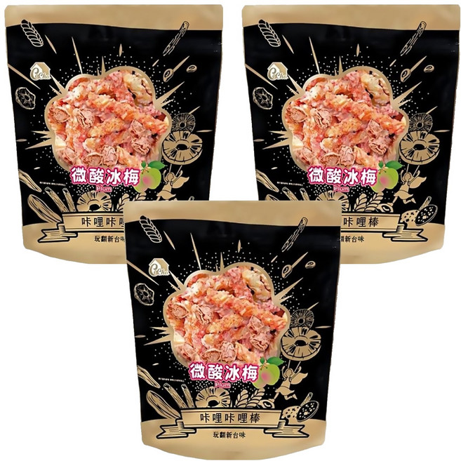 CACHA 卡恰 咔哩咔哩棒 微酸冰梅口味, 130g, 3包