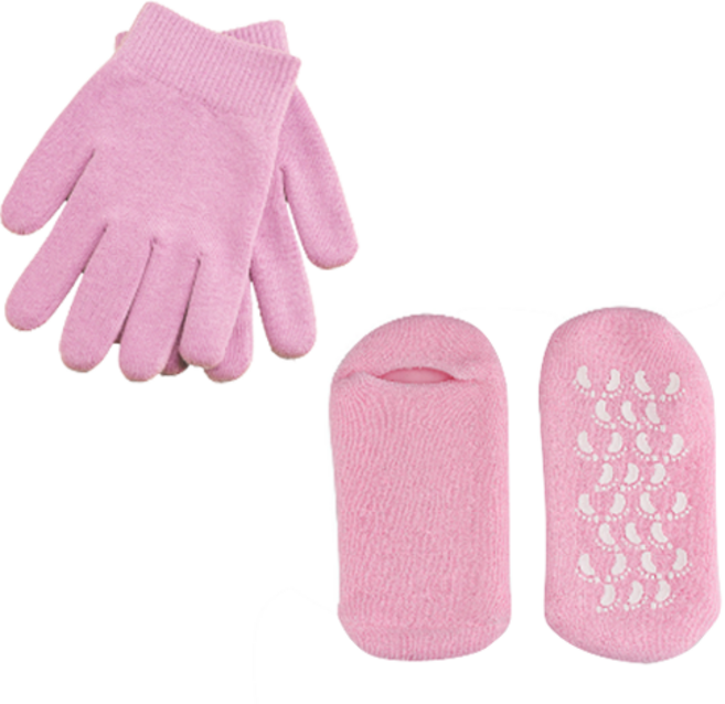 페이스바디 미용보습 굳은살 젤 장갑 + 풋팩 세트 핑크, 1세트, 500g